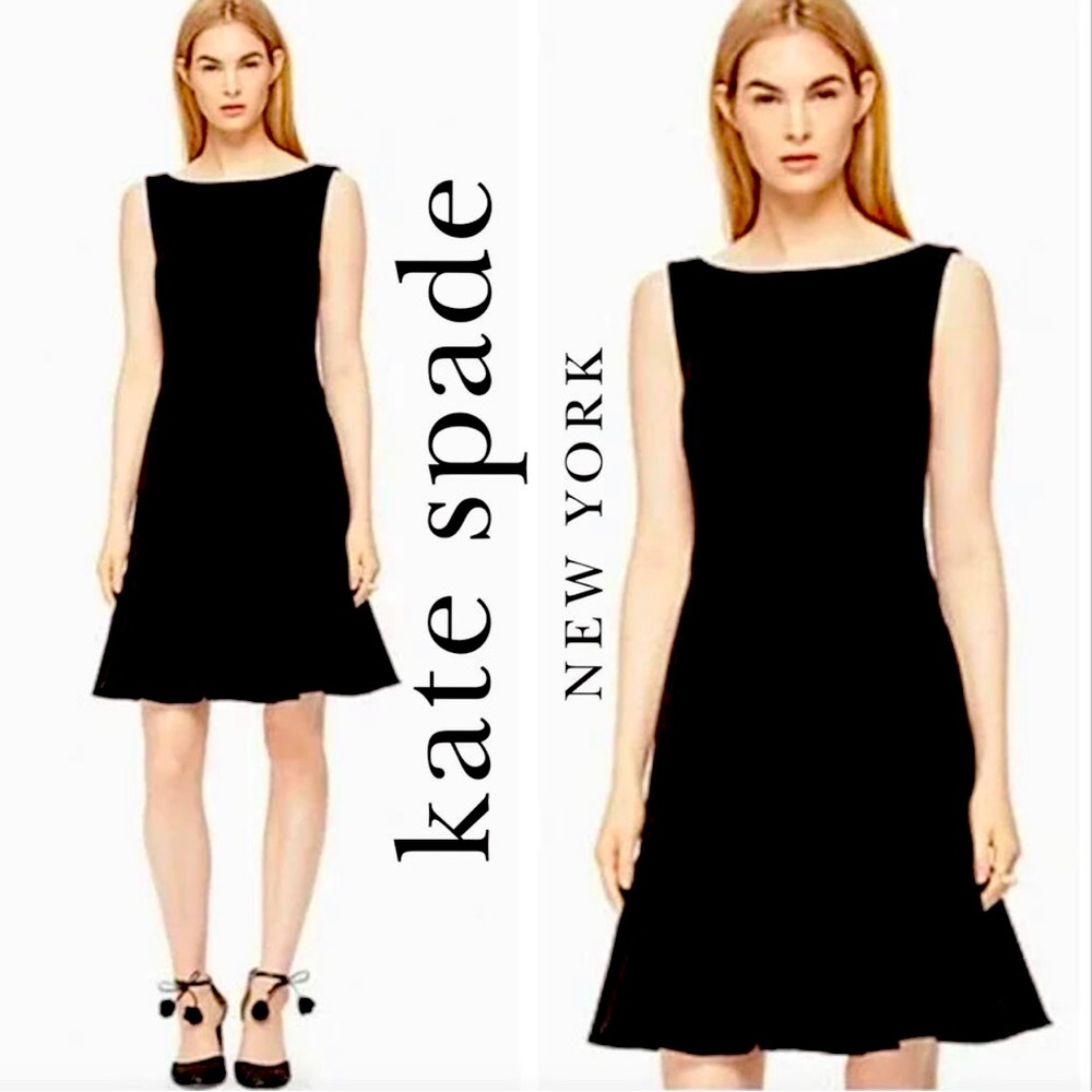 KATE SPADE NEW YORK $328 NWT Crepe Flounce Tiered Black Dress – Size 6